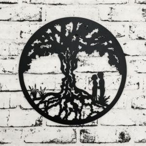 Drevený strom života na stenu - Láska | priemer 33/67/87 cm