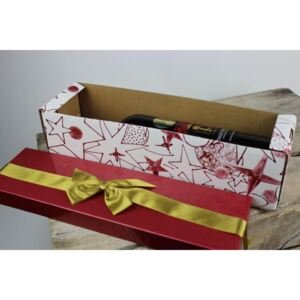Bordová darčeková krabica na víno 34cm