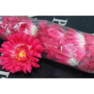 Ružové tmavé umelé kvety gerbery 12ks 10cm