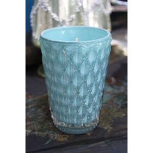 Zelená tiffany voňavá sviečka v luxusnom pohári