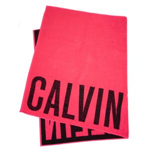 Calvin Klein ružové osuška Towel Pink Glo s logem