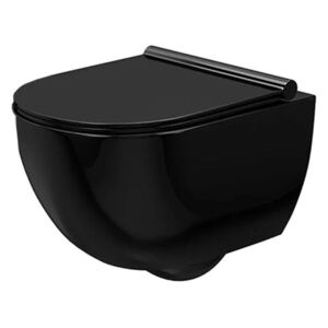 Rea CARTER - závesná WC misa 49x37 s pomaly-padajúcim sedátkom, čierna, REA-C4211