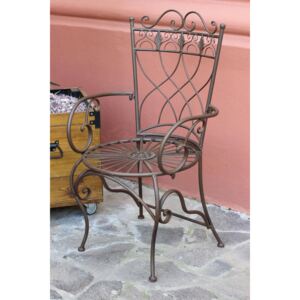 Hnedá záhradná stolička kovová Romance