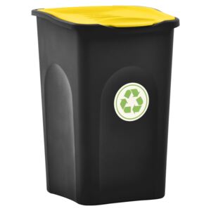 Odpadkový kôš s vyklápacím vekom 50l čierno-žltý