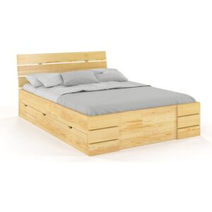 Manželská posteľ 180 cm Naturlig Lorenskog High Drawers (borovica) (s roštom). Akcia -33%. Vlastná spoľahlivá doprava až k Vám domov