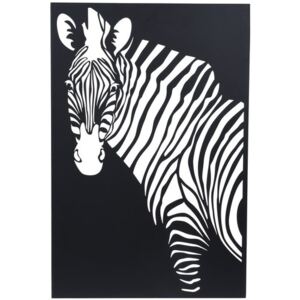 Závesná kovová dekorácia Zebra čierna, 30 x 40 cm