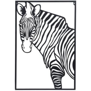 Závesná kovová dekorácia Zebra biela, 30 x 40 cm