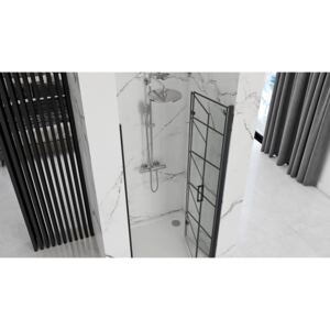 Rea - MOLIER skladacie sprchové dvere 100x190cm, čierna, REA-K6963