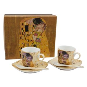 Home Elements Espresso set - 2 šálky s podšálkami a lyžičkami, Klimt