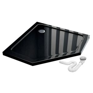 Rea Diamond - Akrylátová sprchová vanička 90 x 90 x 5 cm + sifón, čierna, REA-K8543