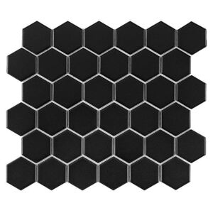 DUNIN - HEXAGON Black 51 MATT (32 x 28cm/1ks)