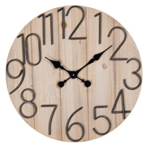 Drevené hodiny s veľkými číslicami - Ø 60 * 5 cm