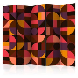 Paraván - Geometric Mosaic (Red) [Room Dividers] 225x172