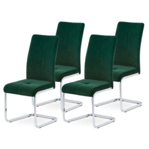 Sada jedálenských stoličiek MIRELLA 4ks-zelená/chróm