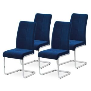 Sada jedálenských stoličiek MIRELLA 4 ks-modrá/chróm