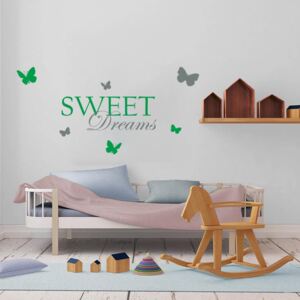 GLIX Sweet dreams - nálepka na stenu Šedá a zelená 120 x 60 cm