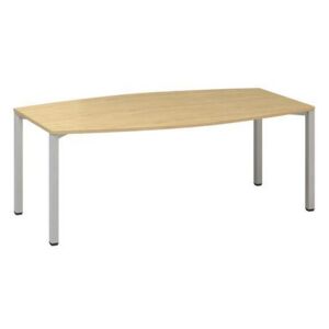 Konferenčný stôl Alfa 420 so sivým podnožím, 200 x 110 x 74,2 cm, dezén divoká hruška