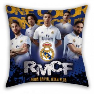 Halantex · Futbalový vankúš FC Real Madrid - RMCF - Jedna barva, jeden klub - 40 x 40 cm