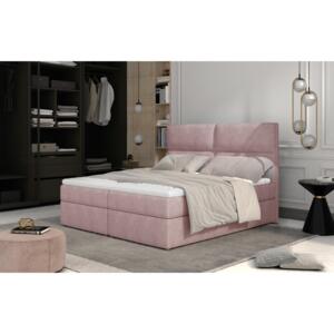 Predĺžená box spring posteľ Adam 210x185cm, ružová