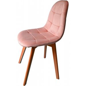 Pohodlná jedálenská stolička púdrovo ružovej farby