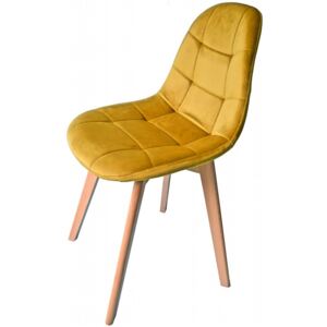 Luxusná čalúnená stolička horčicovo žltej farby