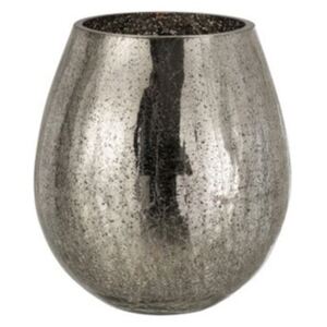 Váza šedá strieborná alebo svietnik 3ks set sklenený NUIT NOIRE