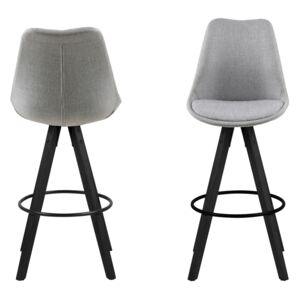 Dizajnová barová stolička Nascha, svetlo šedá-čierna