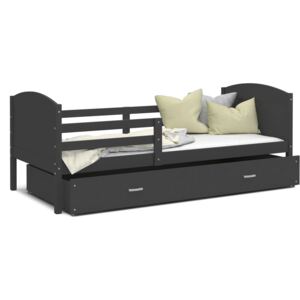 Detská posteľ so zásuvkou MATTEO - 160x80 cm - šedá