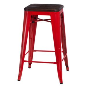 Barová stolička Paris Wood 65cm červená sosna kartáčovaná