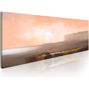 Bimago Ručne maľovaný obraz - Between pink and grey 100x40 cm