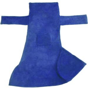 Tectake 402432 deka s rukávmi - modrá, 200 x 170 cm