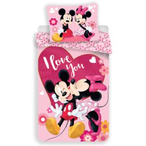 Obliečky Minnie a Mickey Mouse 01 140x200 70x90 cm Mikrovlákno Jerry Fabrics
