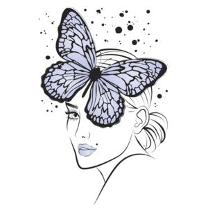 Ilustrácia Lady Butterfly Blue, Martina Pavlova