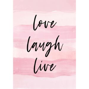 Ilustrácia Love Laught Quote Pink, Martina Pavlova