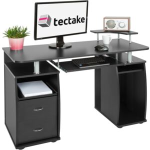 Tectake 402037 pc písací stôl 115x55x87cm - čierna