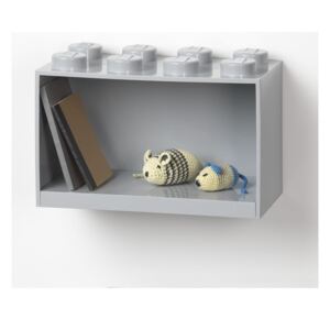 Detská sivá nástenná polica LEGO® Brick 8