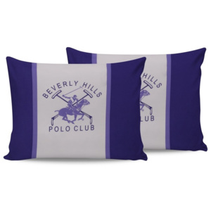 Sada bavlnených 2 vankúšov Polo Club Purple, 50 × 70 cm