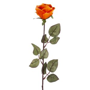 Umelá kvetina Ruža veľkokvetýá 72 cm, oranžová