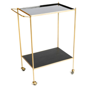 Servírovací stolík s kovovou konštrukciou v zlatej farbe Simla Wheel