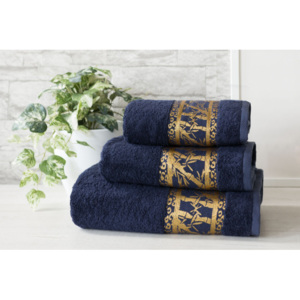 XPOSE ® Bambusový ručník MANILA - tmavě modrá 50x90 cm