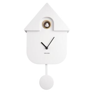 KARLSSON Nástenné hodiny Modern Cuckoo ABS – biela