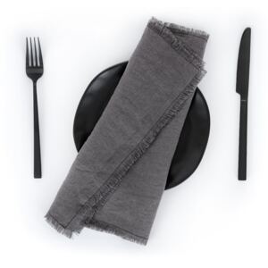 TomLinen Prestieranie s strapcami Dark Grey 30x40 cm