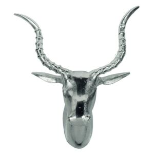 Strieborná nástenná dekorácia hlava Antilopa - 42 * 47cm