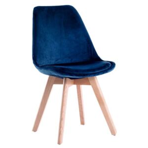NewHome Zamatová stolička škandinávsky štýl BLUE GLAMOR