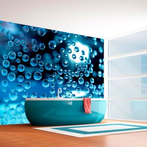 Fototapeta - Blue water with bubbles 200x154 cm