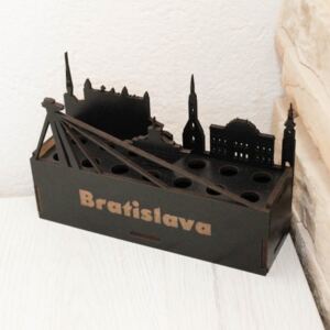 Drevený stojan na perá - Bratislava