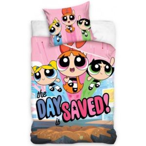 Carbotex · Bavlnené posteľné obliečky The Powerpuff girls - The day is saved - 100% bavlna - 70x80 cm + 140x200 cm