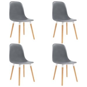 Jedálenské stoličky 4 ks, sivé, plast