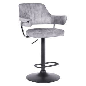 Barová stolička,sivá látka s efektom brúsenej kože, ACANTA