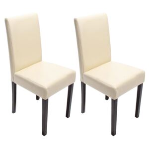 Jedálenská stolička Litta (SET 2 ks), tmavé nohy Farba Krémová